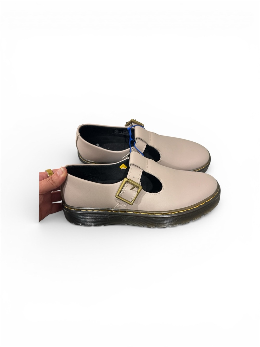 Dr. Martens Zavala Leather Mary Jane Flats Vintage Taupe Beige - Picture 5 of 6